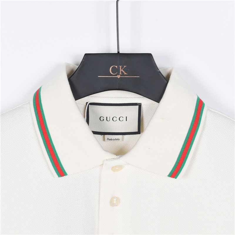 Gucci/古驰 25SS 口袋双G刺绣领口撞色短袖Polo衫 宝蓝 杏色-莆田鞋,莆田鞋货源,高仿鞋,高仿鞋货源,安福档口,莆田高仿鞋,莆田鞋批发,高仿鞋批发,莆田高仿运动鞋,高仿运动鞋,莆田运动鞋 Gucci/古驰 25SS 口袋双G刺绣领口撞色短袖Polo衫 宝蓝 杏色