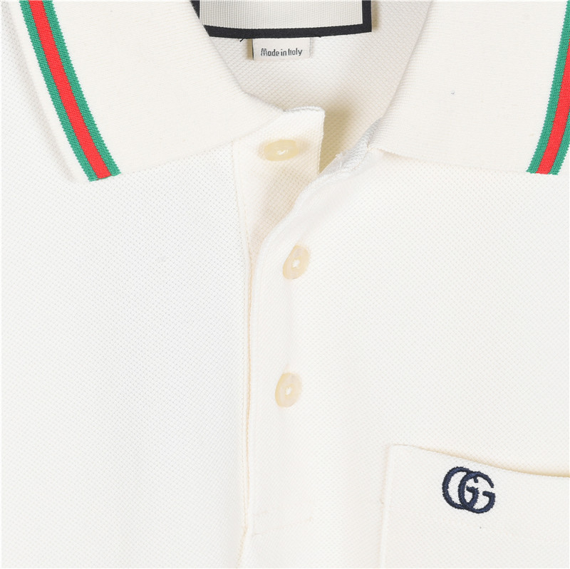 Gucci/古驰 25SS 口袋双G刺绣领口撞色短袖Polo衫 宝蓝 杏色-莆田鞋,莆田鞋货源,高仿鞋,高仿鞋货源,安福档口,莆田高仿鞋,莆田鞋批发,高仿鞋批发,莆田高仿运动鞋,高仿运动鞋,莆田运动鞋 Gucci/古驰 25SS 口袋双G刺绣领口撞色短袖Polo衫 宝蓝 杏色