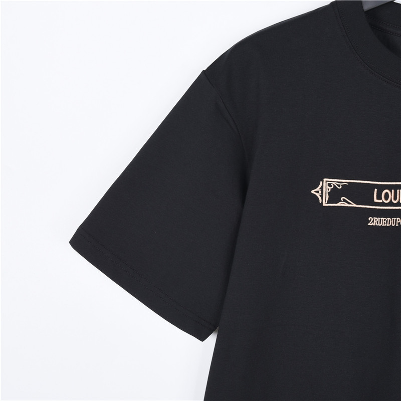 LouisVuitton/路易威登 26SS刺绣字母复古卷轴短袖T恤 黑色 白色