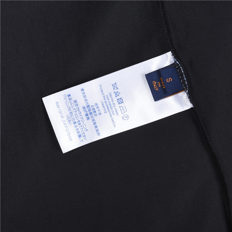 LouisVuitton/路易威登 26SS刺绣字母复古卷轴短袖T恤 黑色 白色