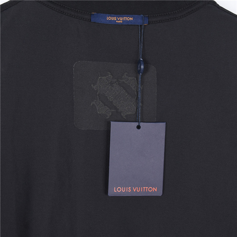 LouisVuitton/路易威登 26SS刺绣字母复古卷轴短袖T恤 黑色 白色