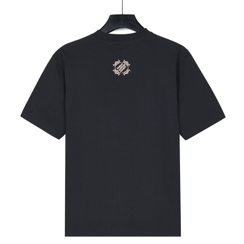 LouisVuitton/路易威登 26SS刺绣字母复古卷轴短袖T恤 黑色 白色
