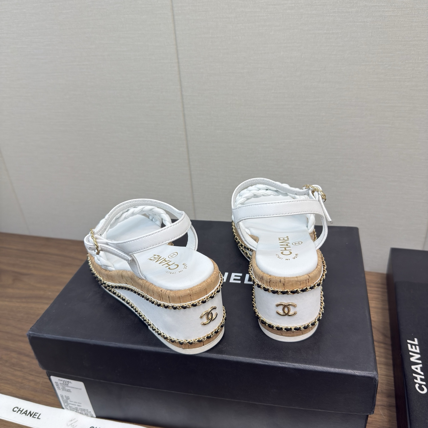 Chanel Women's Espadrille Wedge Sandals - Braided Leather Upper 9 i1740219960890 7219 0 7