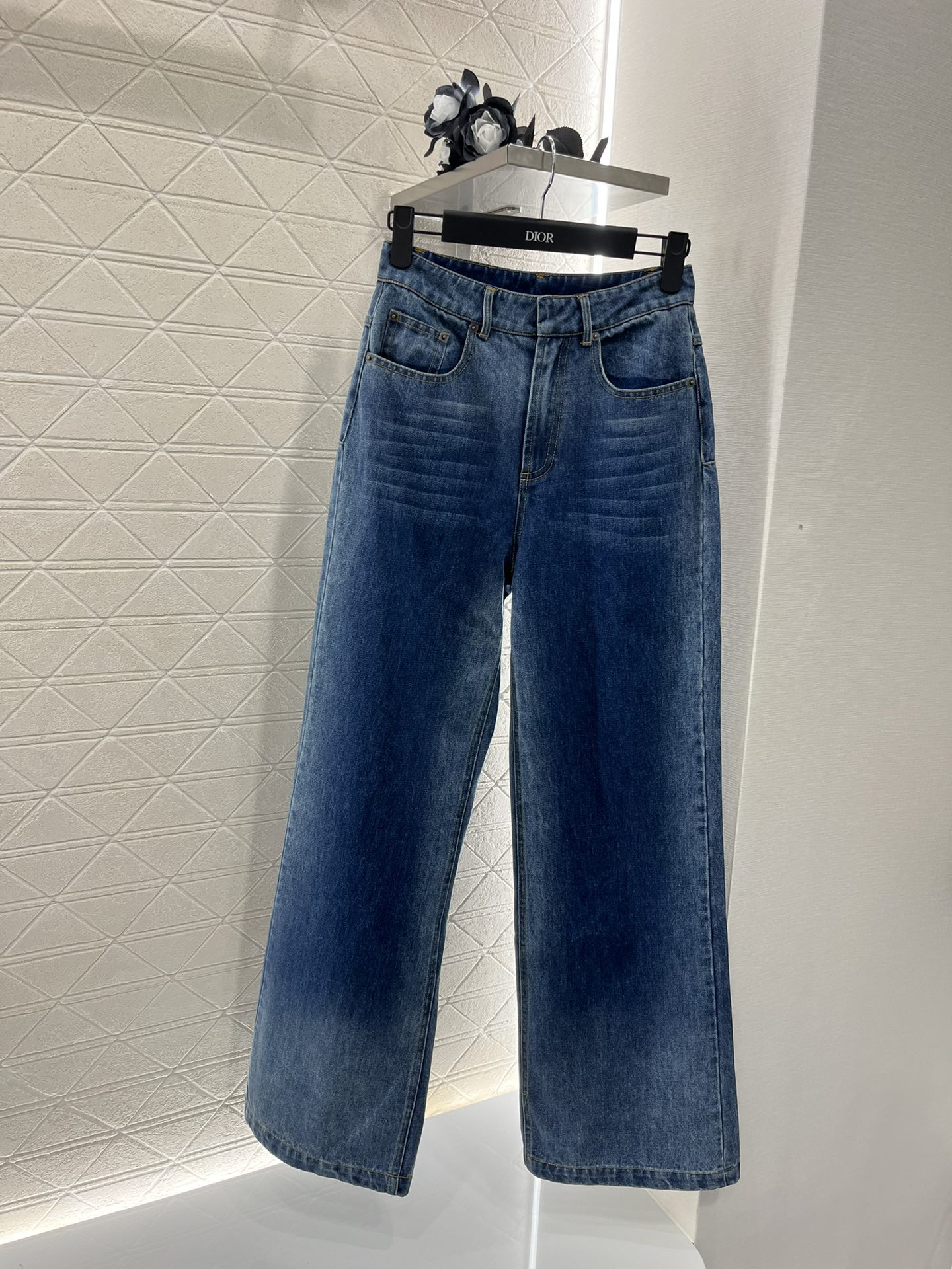 Dior Online
 Clothing Jeans Pants & Trousers Blue Denim Embroidery Cotton Fall Collection Vintage Casual