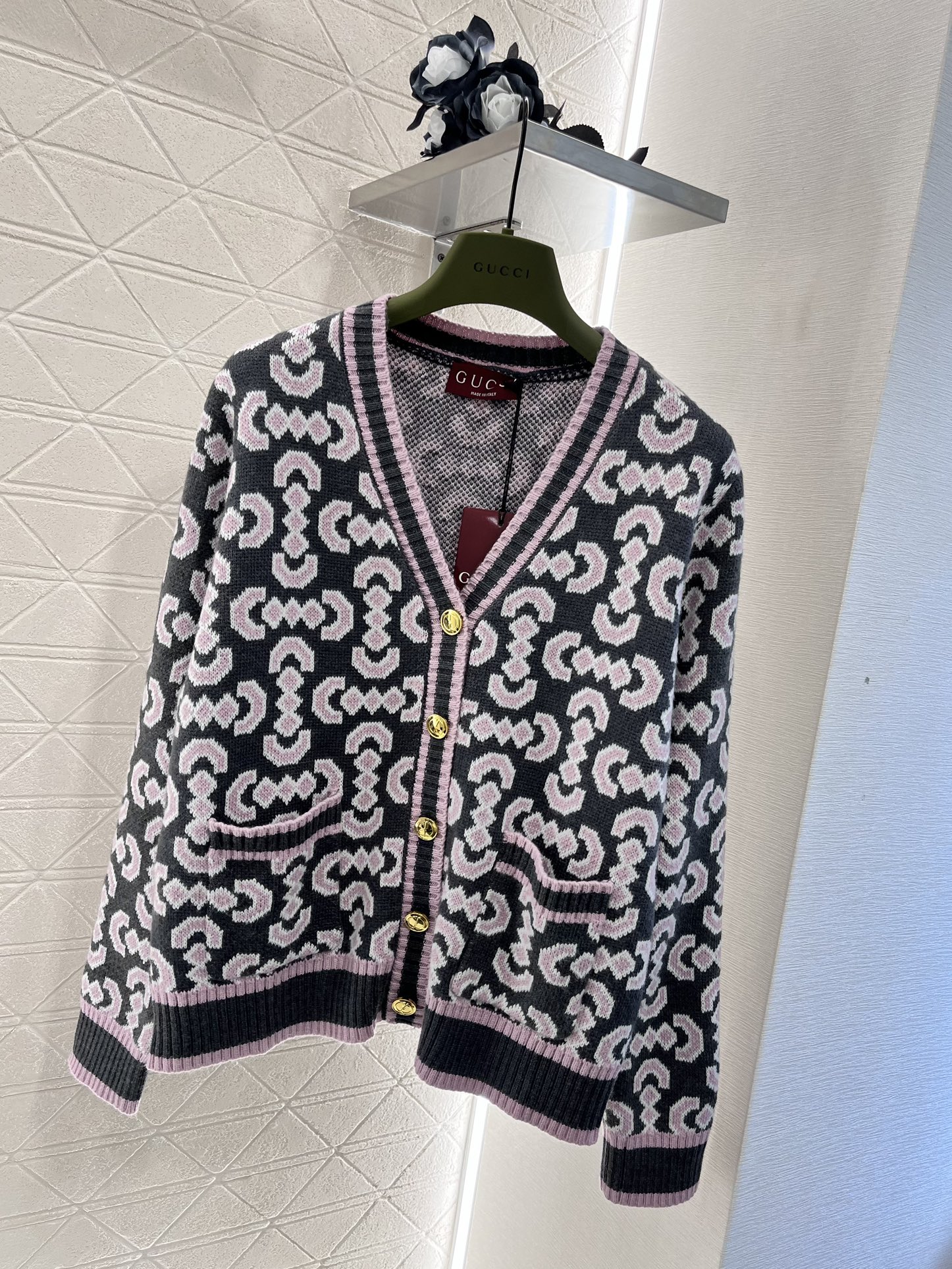 Gucci Moda
 Abbigliamento Cardigan Maglione Migliore qualità di replica
 Splicing Lavorazione a maglia Lana