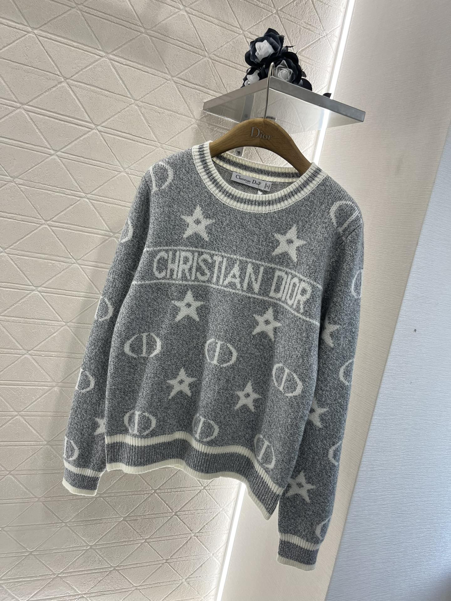 Dior Kopen Kleding Sweatshirts Breien Wol Herfst/winter collectie Lange mouw