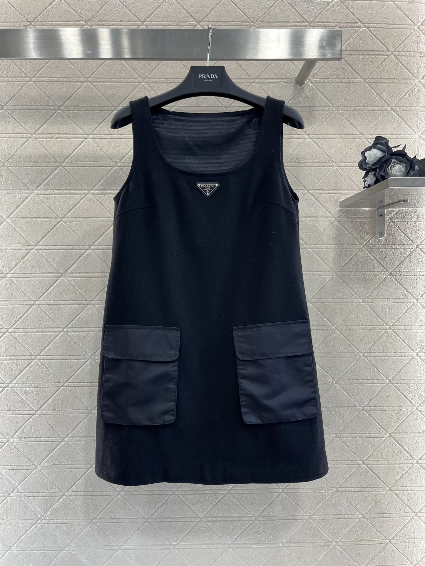 Prada Clothing Dresses Tank Tops&Camis Splicing Nylon Wool