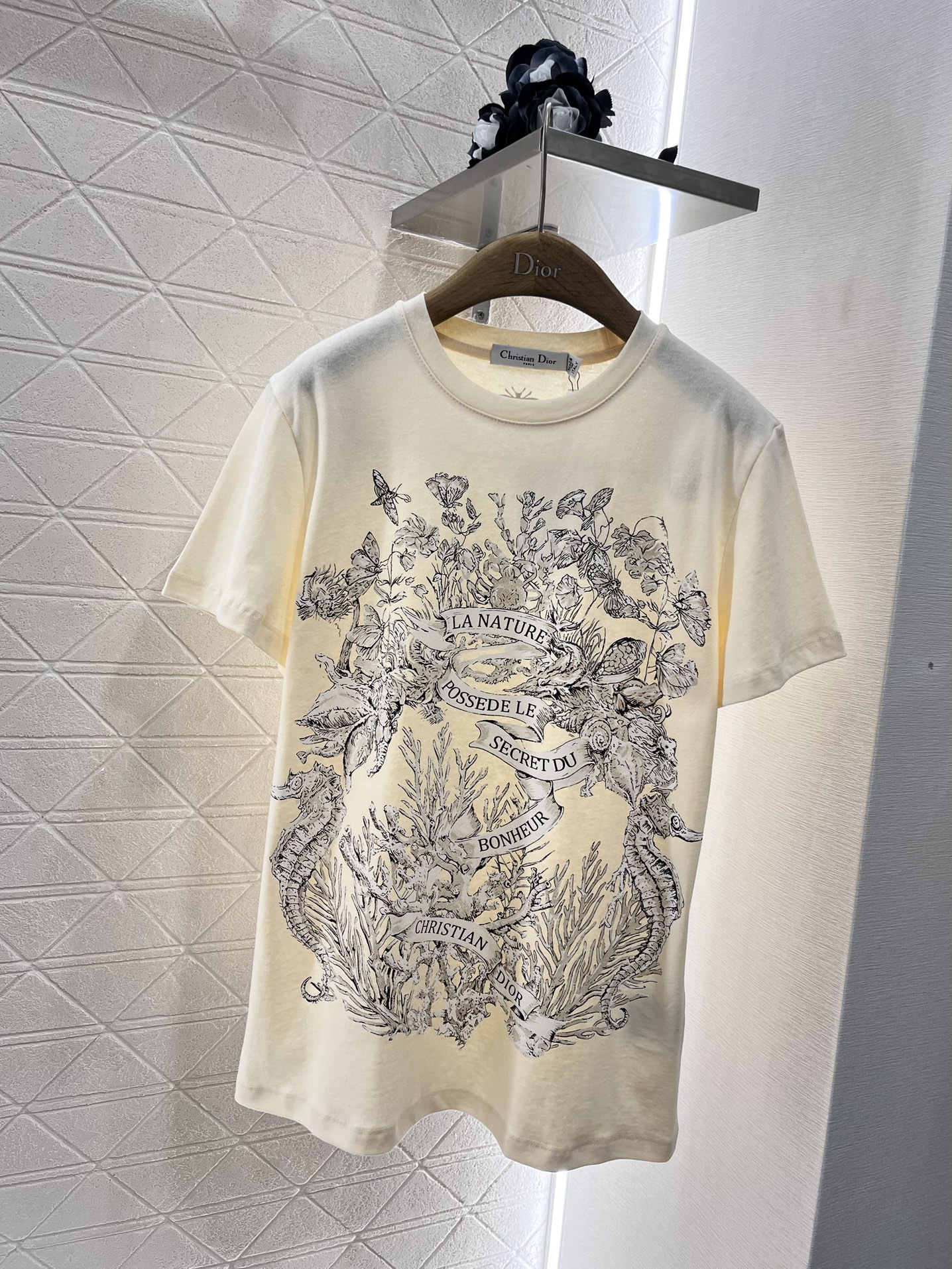 Dior Ropa Camiseta Mejor calidad de réplica
 Impresión Algodón Colección primavera Manga corta