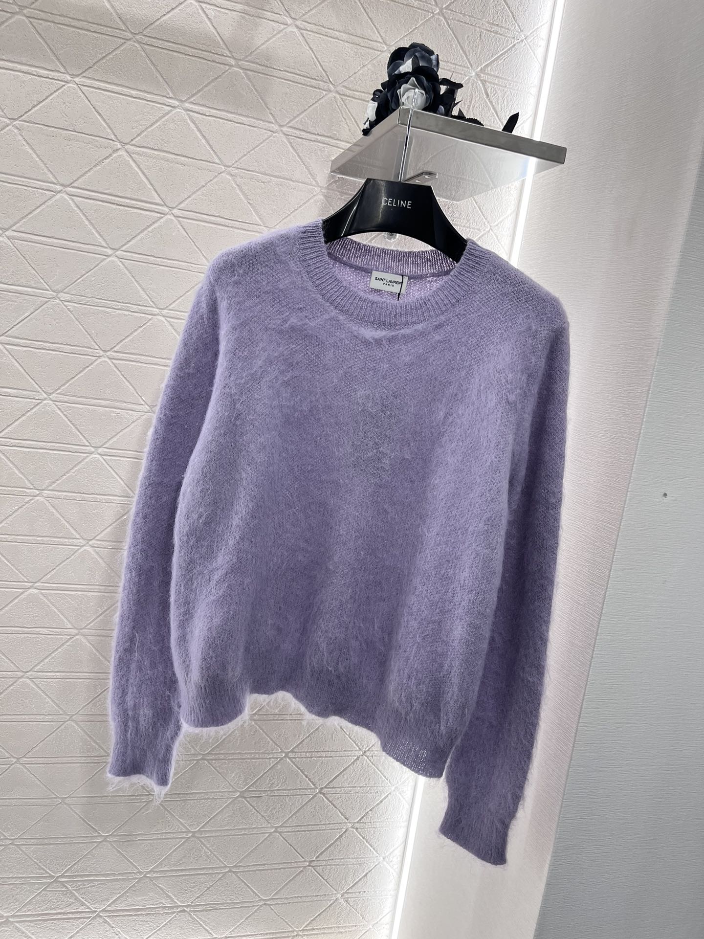 Yves Saint Laurent Ropa Sudaderas Lila Morado Tejido Colección otoño – invierno Manga larga