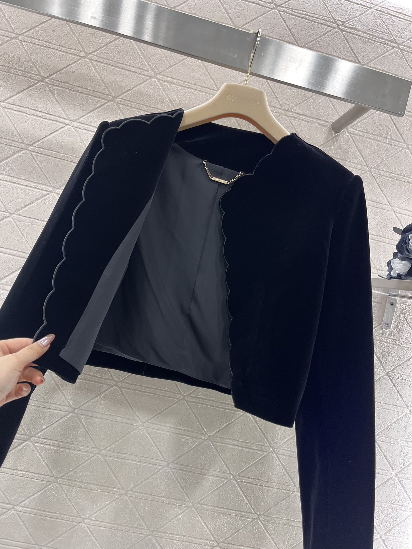 2025 New Women’s Suit: Velvet Coat & Half-Skirt Suit with Chlo* Package - 图片 5