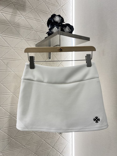 High-Waisted Elastic Mini Skort with Embroidered Logo & Cross Accent 1 High-Waisted Elastic Mini Skort with Embroidered Logo & Cross Accent