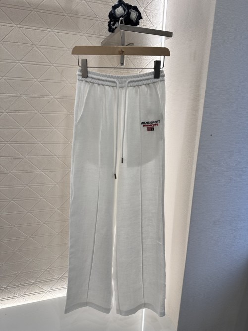 Alexander Wang Embroidered Drawstring Linen Pants High-Waisted Wide-Leg 1 Alexander Wang Embroidered Drawstring Linen Pants High-Waisted Wide-Leg