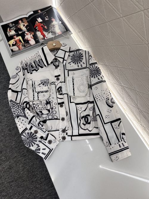 Chanel Women's Embroidered Printed Shirt and Pants Set - Chic Designer Style 1 Chanel Women's Embroidered Printed Shirt and Pants Set - Chic Designer Style