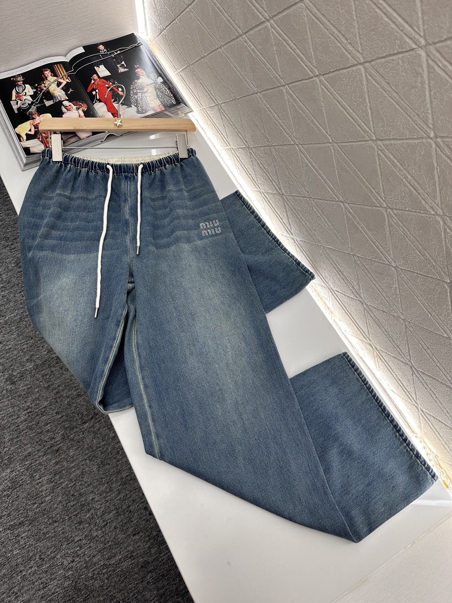 Miu Miu Women's Retro Gradient Drawstring Waist Denim Jeans - Size S-L 3 i1746635669644 8397 0 6