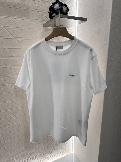 Dior Oversized White Cotton T-Shirt Round Neck Short Sleeve Fashion 1 Dior Oversized White Cotton T-Shirt Round Neck Short Sleeve Fashion
