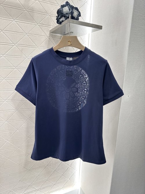 Loewe Women's Embroidered Cotton T-Shirt with Cutout Detail - Stylish & Comfortable 1 Loewe Women's Embroidered Cotton T-Shirt with Cutout Detail - Stylish & Comfortable