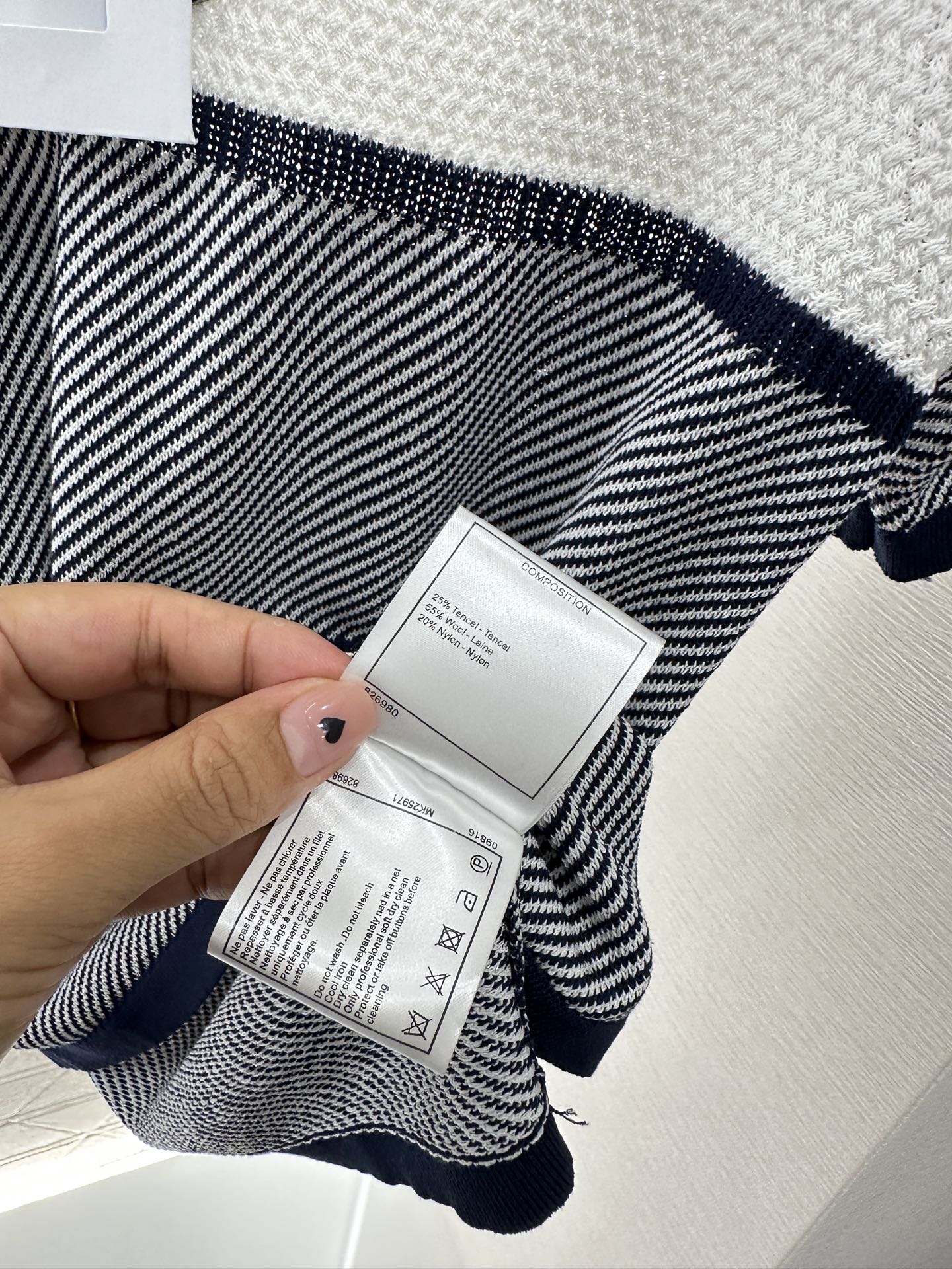 Chanel Striped Knit Short Sleeve Top - Soft, Comfortable, and Stylish 9 i1746732180635 4572 0 7