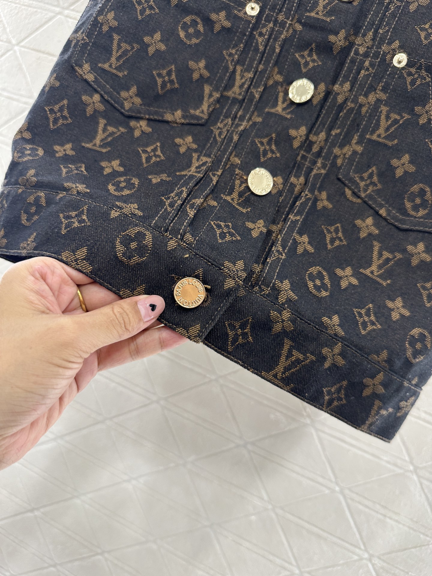 Louis Vuitton Jacquard Denim Vest, Sleeveless Button-Down Top with Monogram Design 8 i1746732697708 4333 0 6