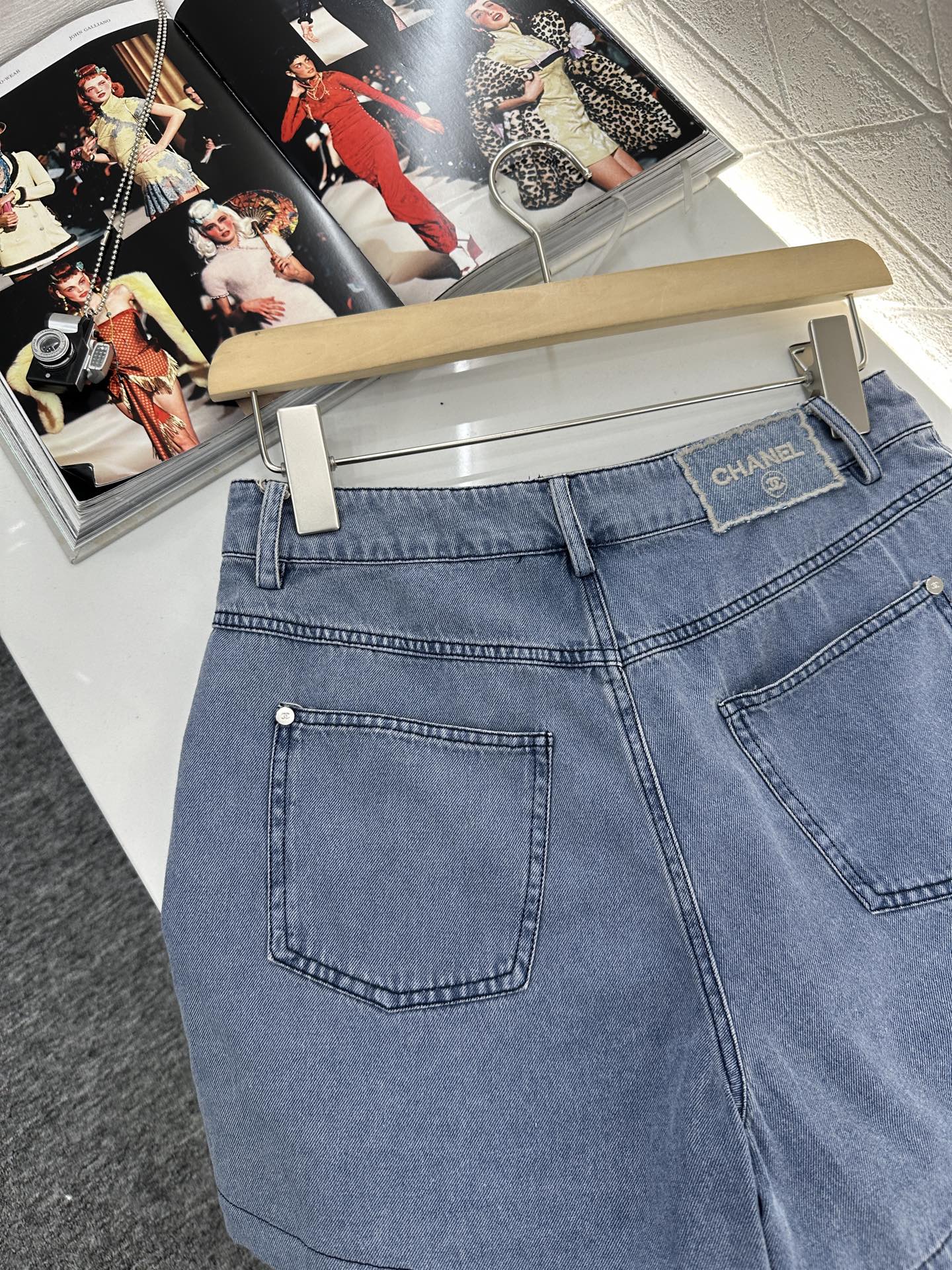 Chanel High-Waisted Denim Shorts YB Twill Cotton Light Blue Grey 4 i1746812464741 6192 0 3