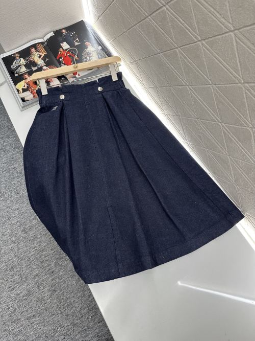 Dior 2025 New Denim Midi Skirt, High-Waisted A-Line with CD Logo Embroidery 1 Dior 2025 New Denim Midi Skirt, High-Waisted A-Line with CD Logo Embroidery