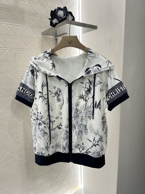 Dior Floral Print Hooded Jacket Set - Stylish New Chinese Style 1 Dior Floral Print Hooded Jacket Set - Stylish New Chinese Style
