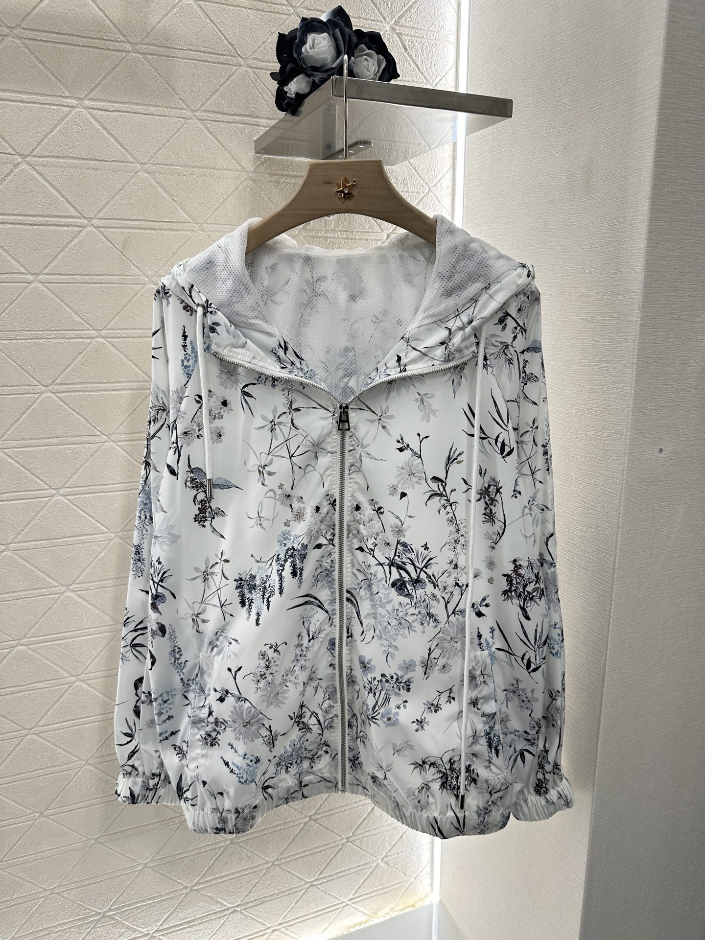 Dior Floral Print Hooded Sun Protective Jacket - Lightweight & Stylish