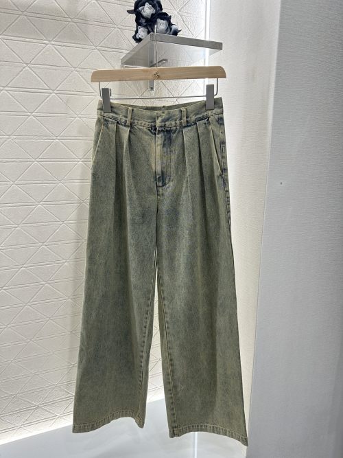 Loewe High-Waisted Distressed Denim Straight-Leg Jeans - Vintage Wash 1 Loewe High-Waisted Distressed Denim Straight-Leg Jeans - Vintage Wash