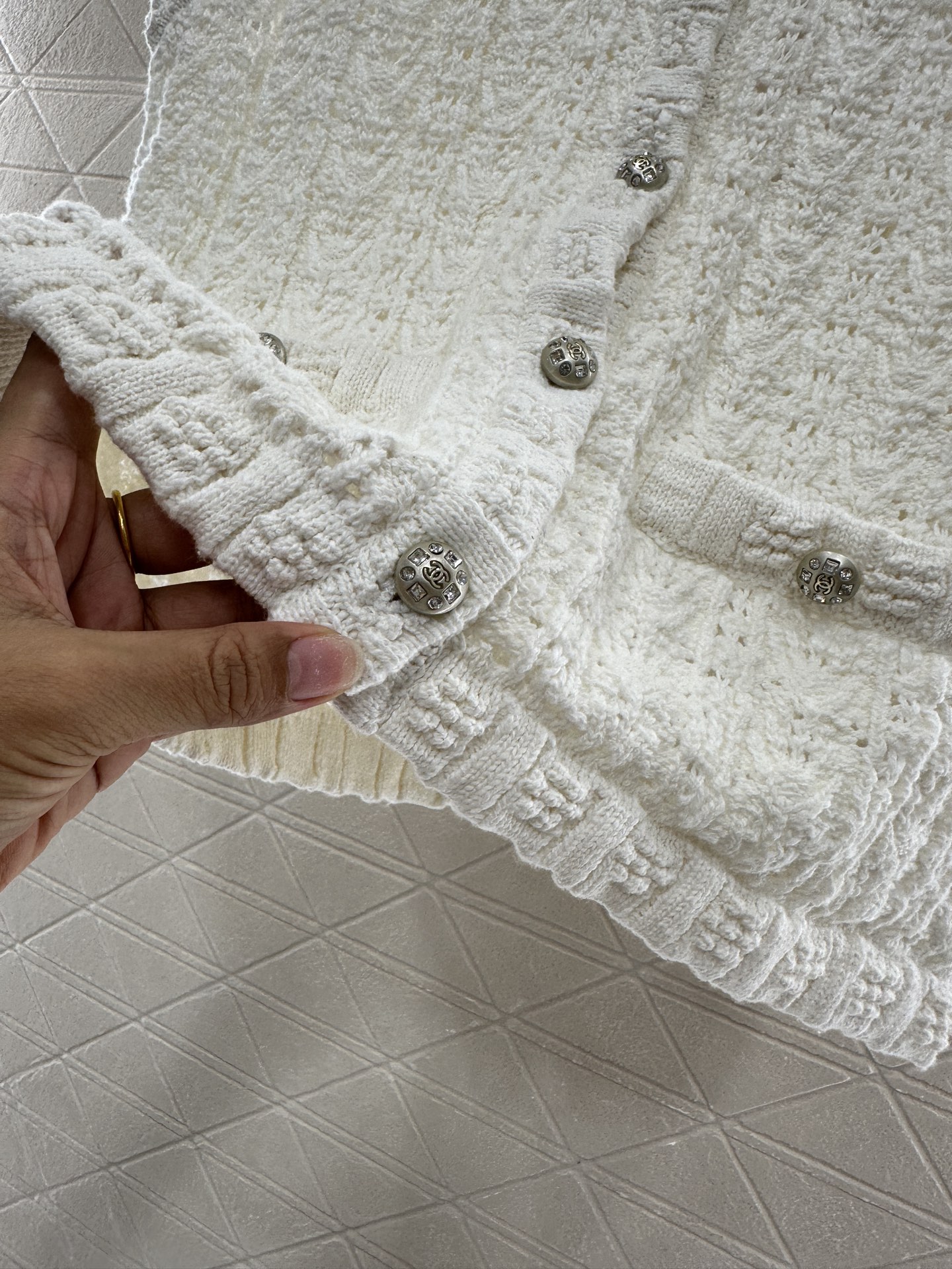 Chanel Round Neck Button Knit Vest - Luxurious & Comfortable Cotton Yarn 8 i1746896296260 5726 0 7
