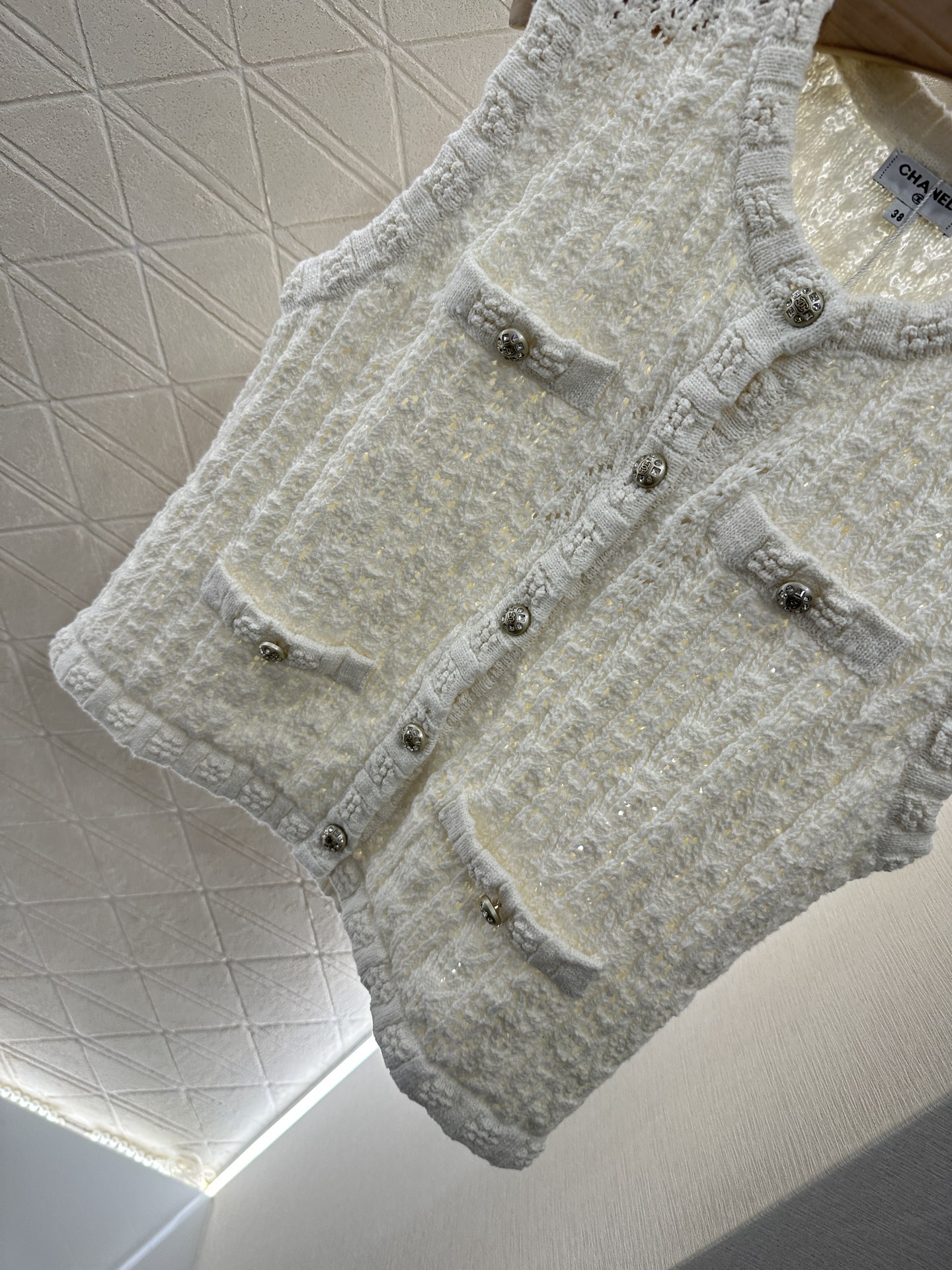 Chanel Round Neck Button Knit Vest - Luxurious & Comfortable Cotton Yarn 5 i1746896296507 5152 0 4
