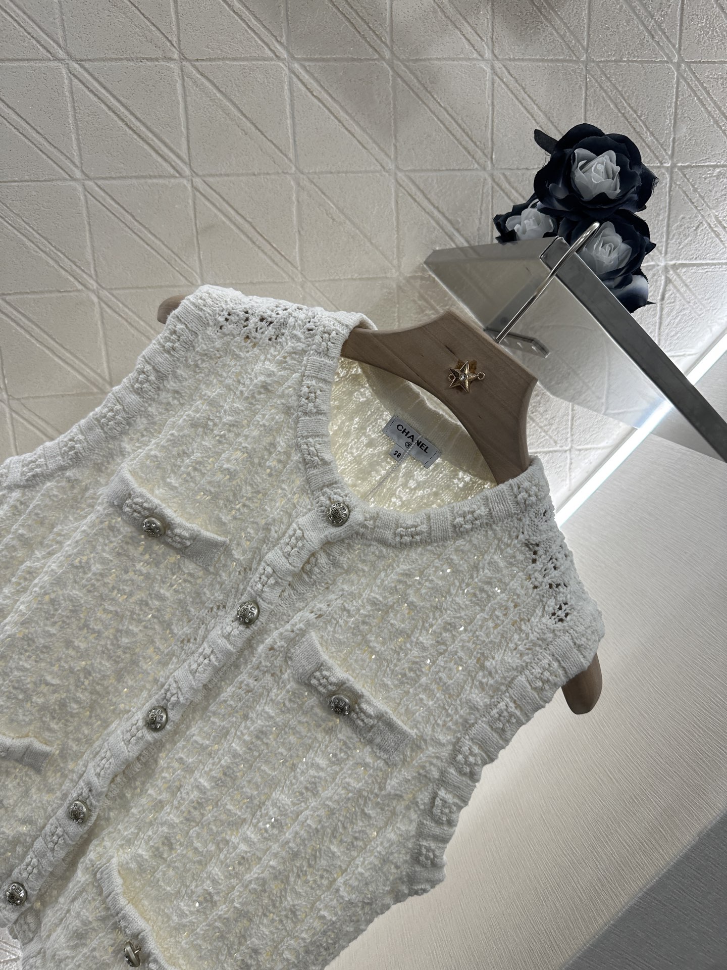 Chanel Round Neck Button Knit Vest - Luxurious & Comfortable Cotton Yarn 3 i1746896297581 8028 0 2