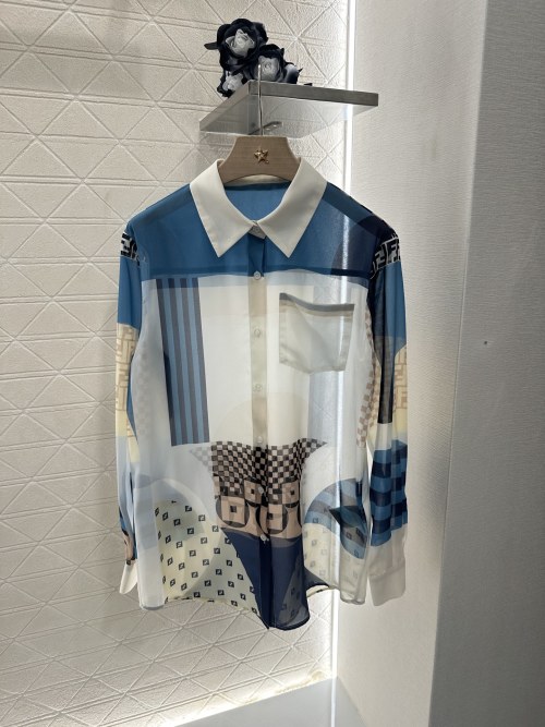 Fendi 2025 Print Long Sleeve Blouse and Skirt Set - Designer Fashion 1 Fendi 2025 Print Long Sleeve Blouse and Skirt Set - Designer Fashion