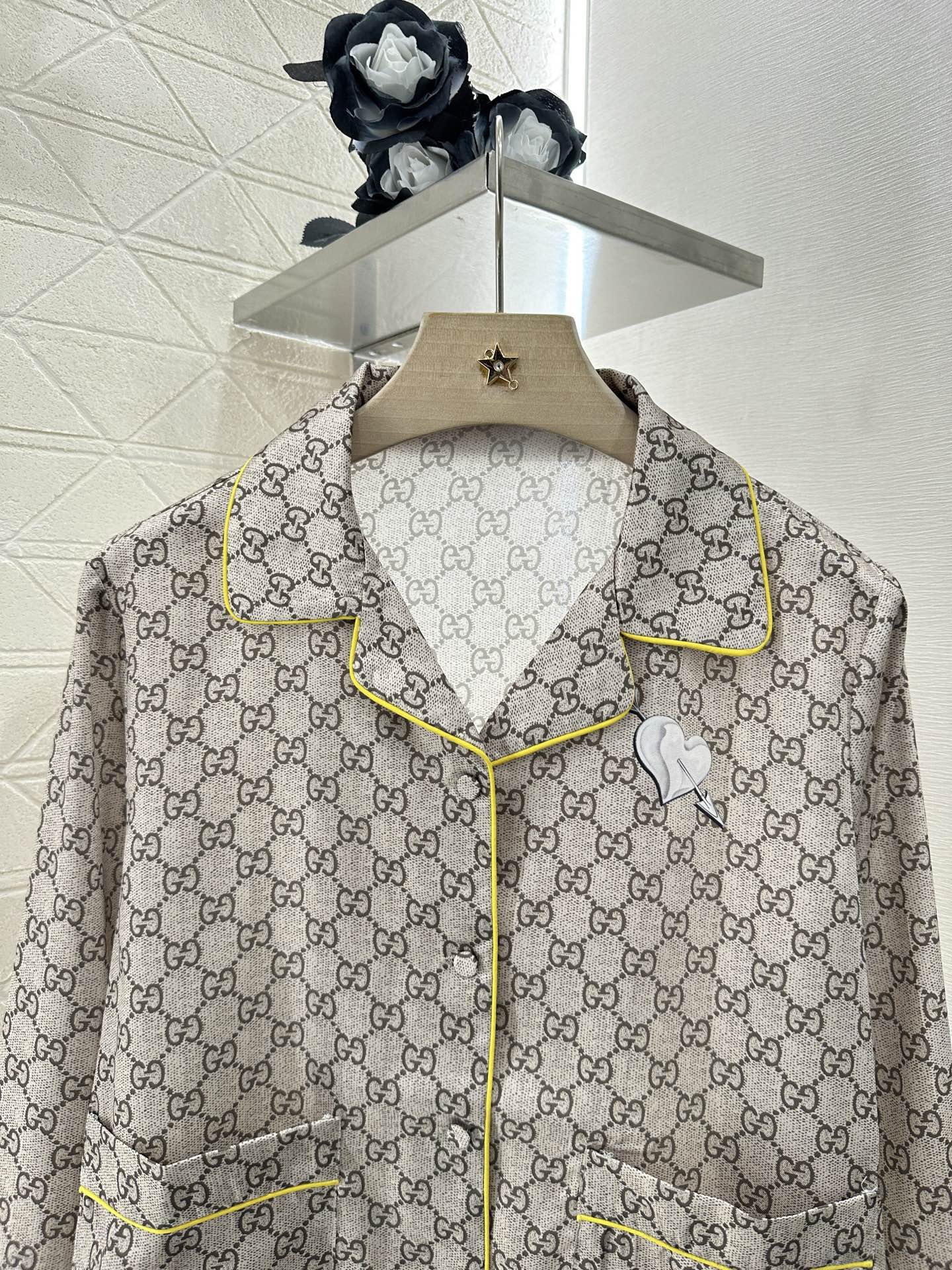 Gucci Inspired Women's Silk Pajama Set with GG Print and Heart Arrow 3 i1747062976880 2175 0 2