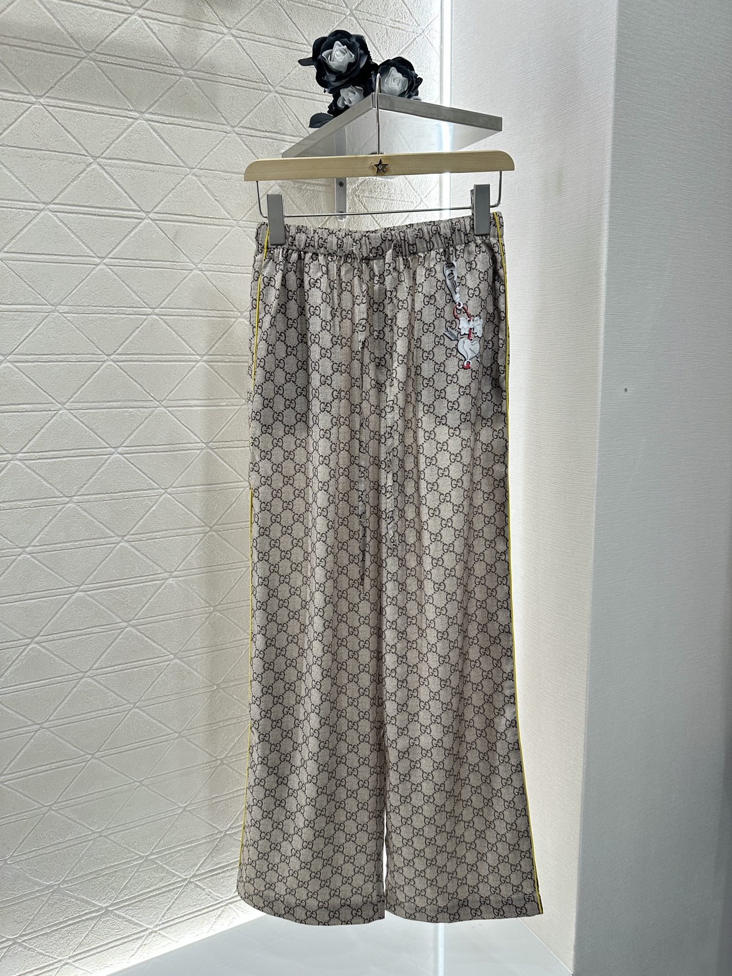Gucci Inspired Women's Silk Pajama Set with GG Print and Heart Arrow 6 i1747062977812 5642 0 5