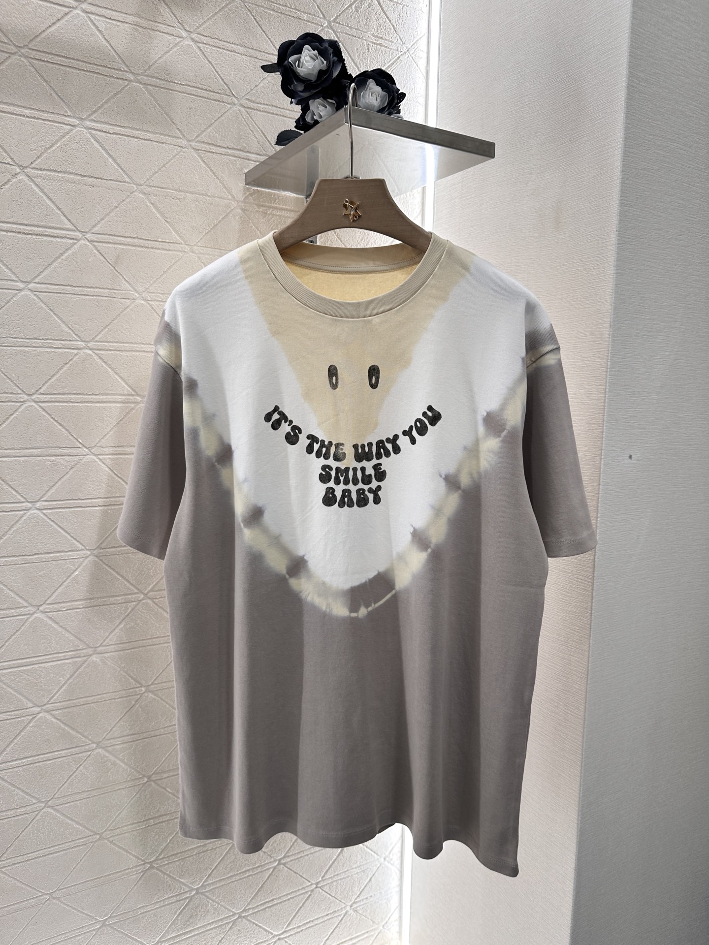 MM6 Maison Margiela Women's Smile Print T-Shirt Cotton Short Sleeve Top