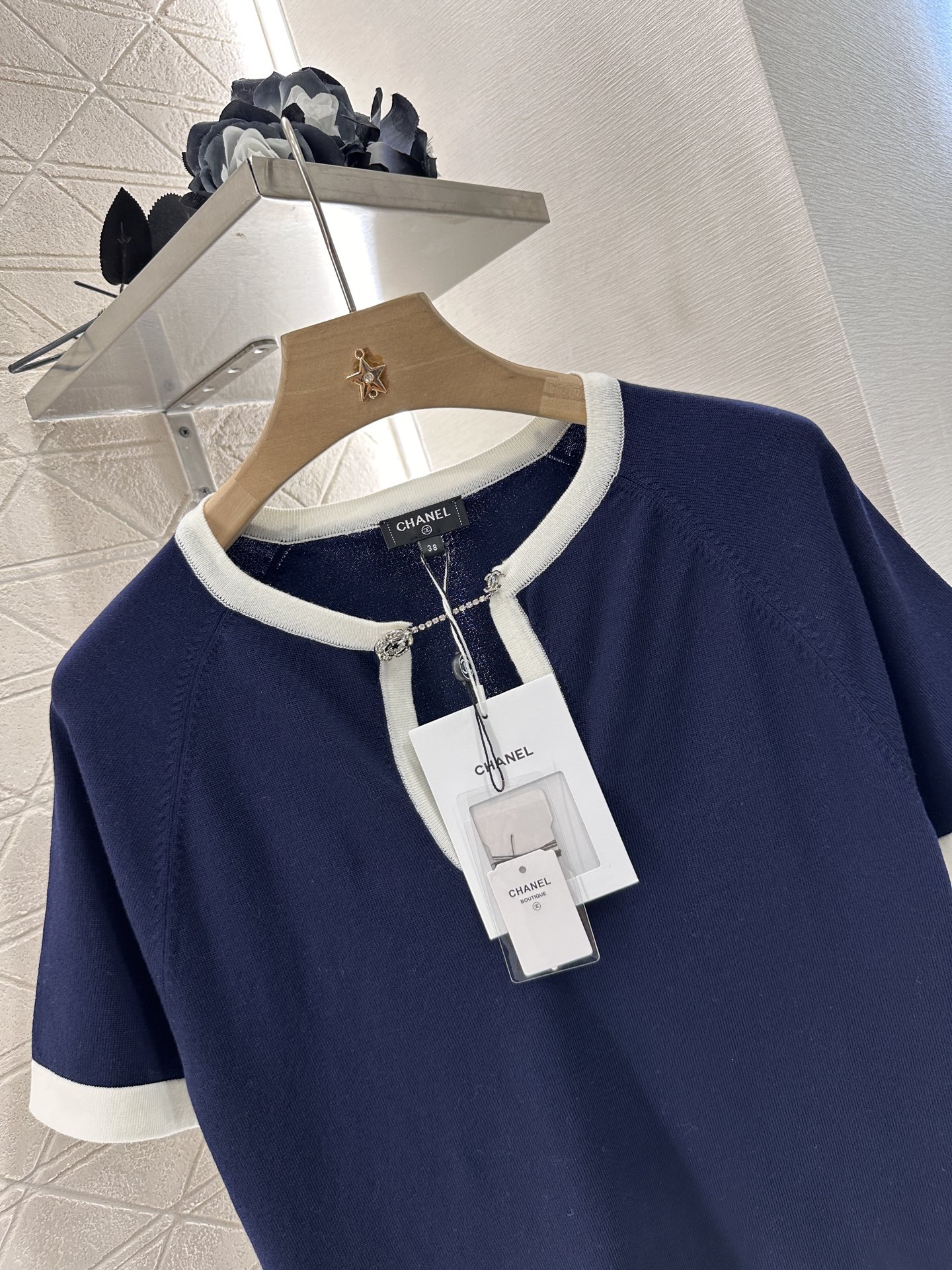 Chanel Inspired Chain Detail Knit Set: Short Sleeve Top & Mini Skirt - Chic & Comfy 5 i1748010265262 4448 0 2