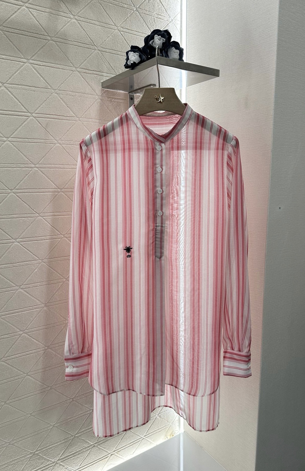 Dior Striped Embroidered Shirt - Comfortable Silk Cotton, Relaxed Fit 2 i1749007521457 8293 0 7
