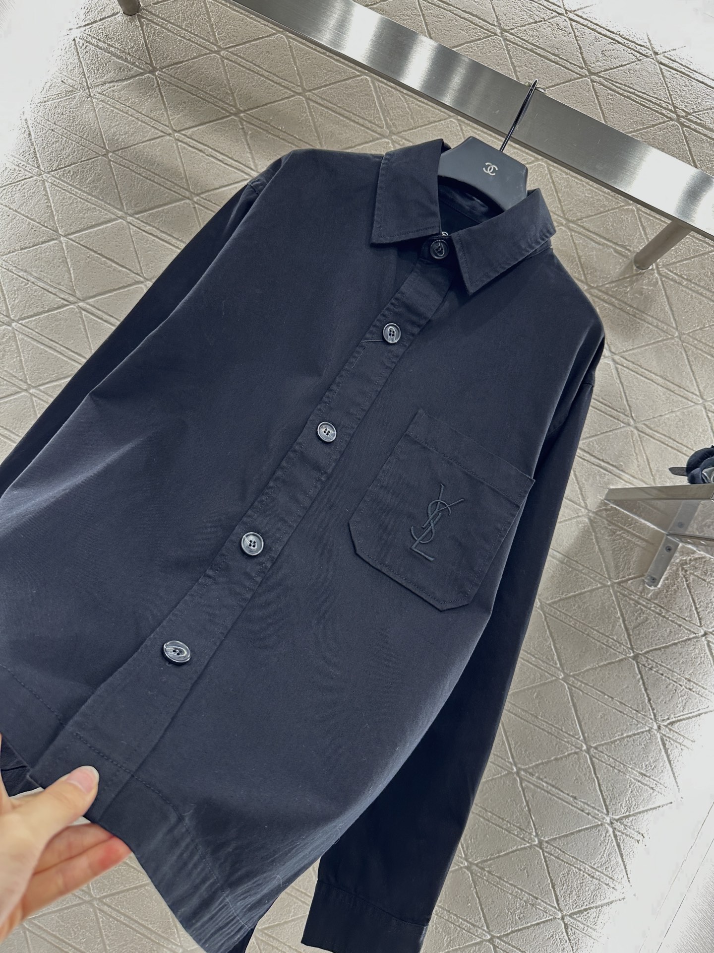 Saint Laurent Flap Pocket Cotton Twill Shirt Jacket - Black 6 i1754230269091 7015 0 6