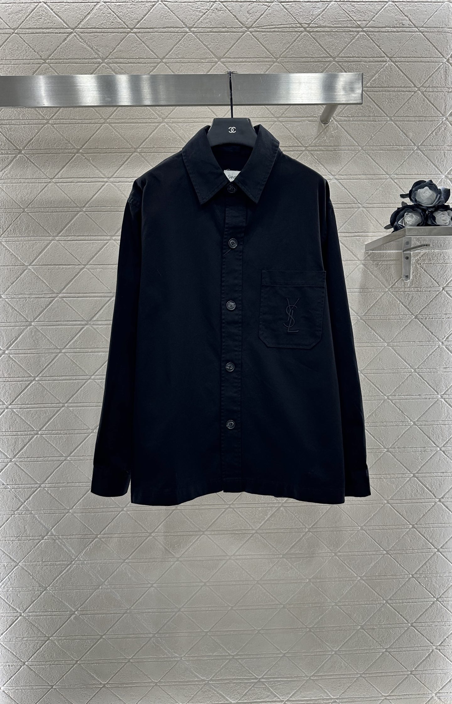 Saint Laurent Flap Pocket Cotton Twill Shirt Jacket - Black 1 i1754230269249 8558 0 0