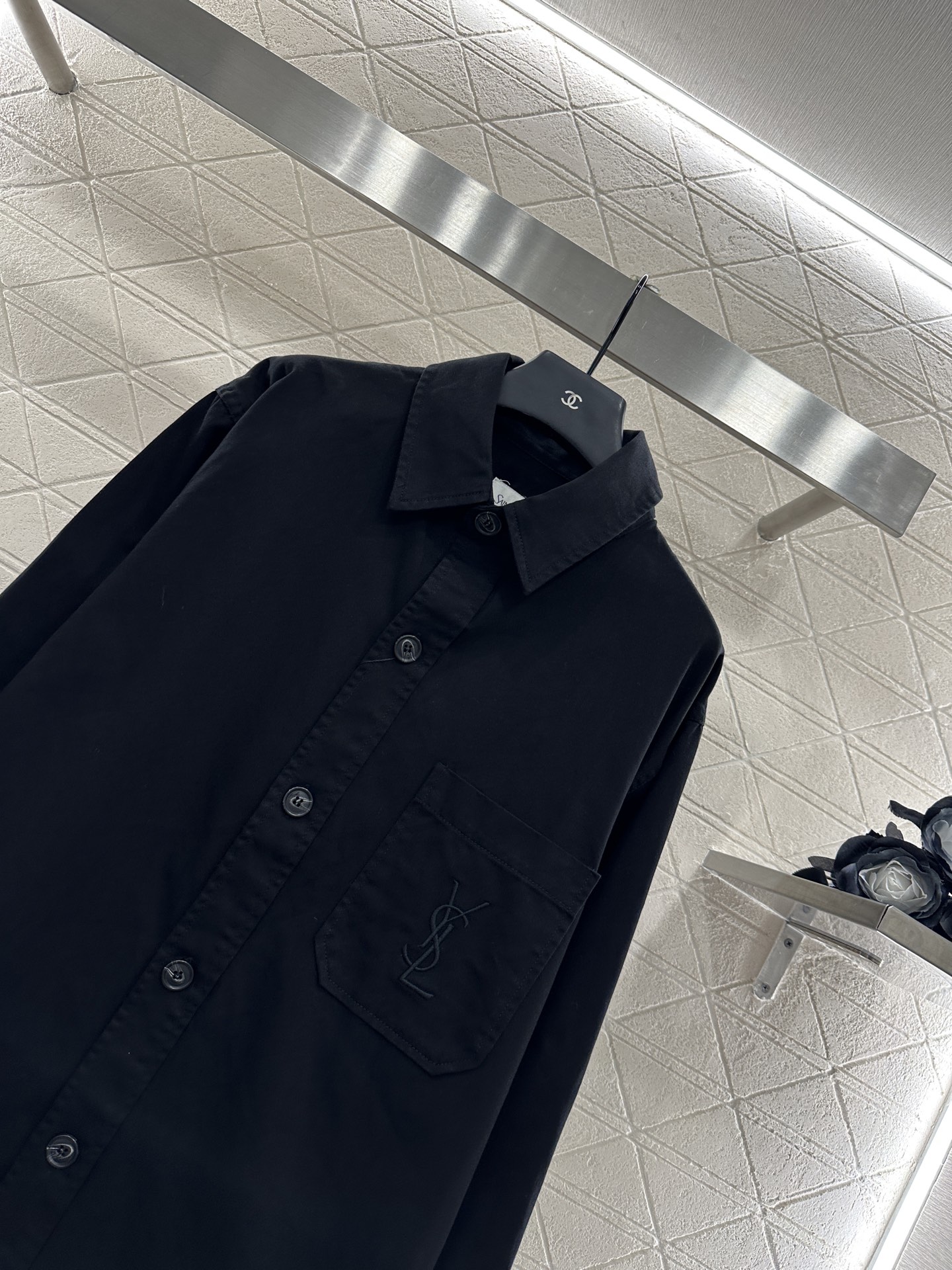 Saint Laurent Flap Pocket Cotton Twill Shirt Jacket - Black 7 i1754230269267 9411 0 3