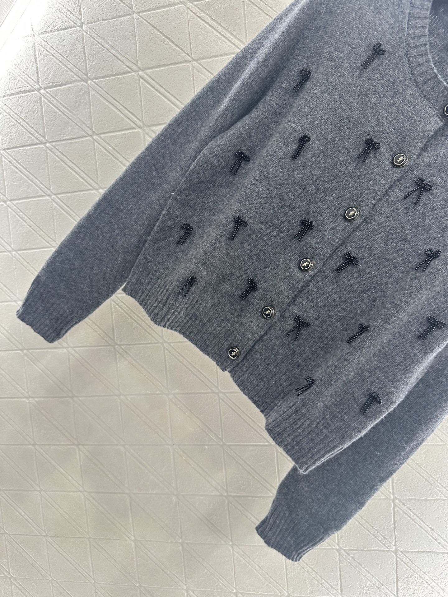 Valentino Wool Cardigan with Bows - Women's Knitwear, Gray 5 i1755782570607 8304 0 4