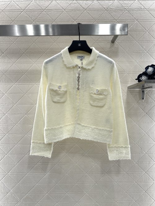 Chanel Inspired 2025 Crochet Lace Knit Cardigan & Skirt Set - Designer Style 1 Chanel Inspired 2025 Crochet Lace Knit Cardigan & Skirt Set - Designer Style