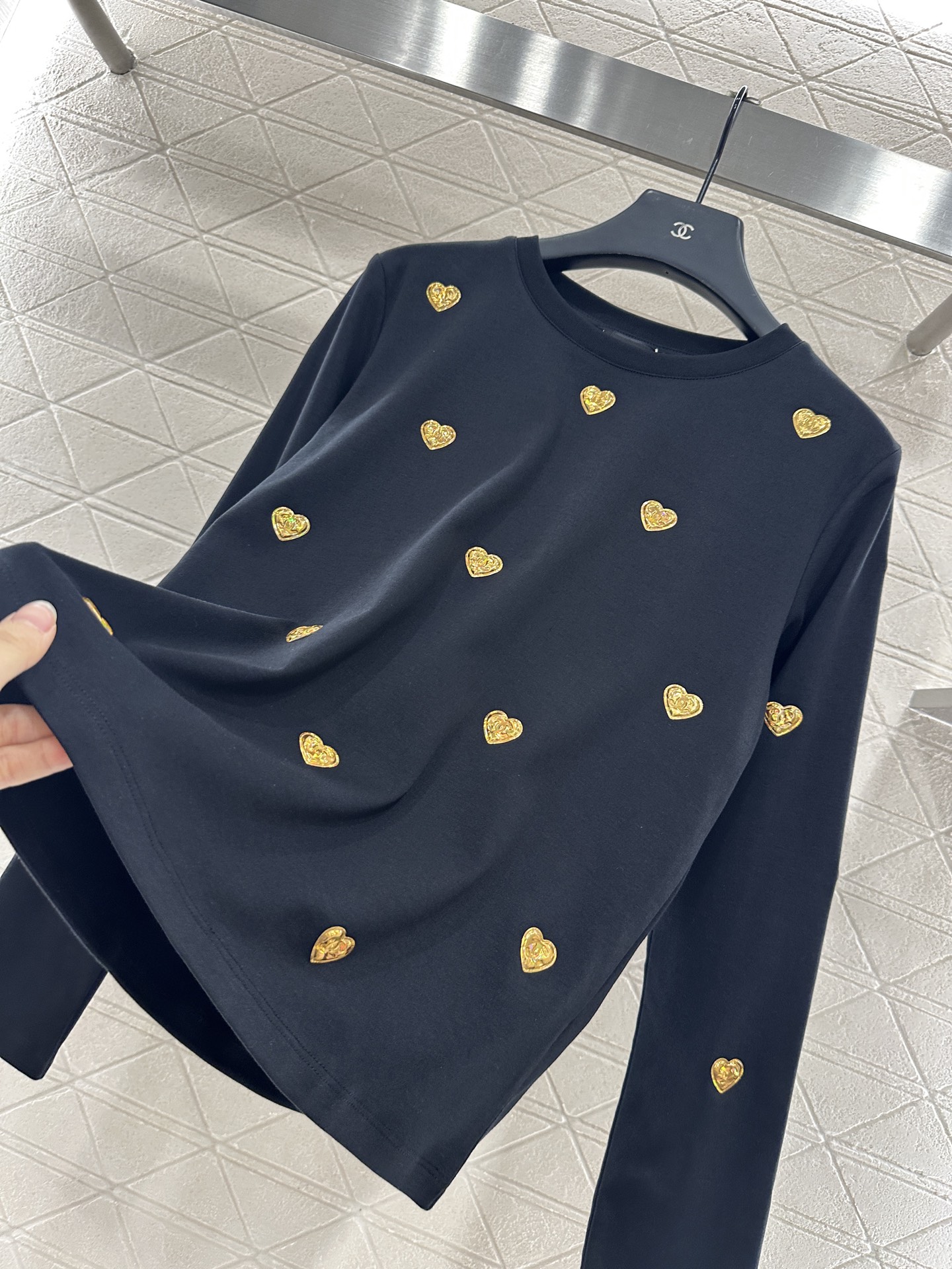 Chanel Women's Long Sleeve T-Shirt with Heart Embellishments 7 i1756473606328 693 0 6