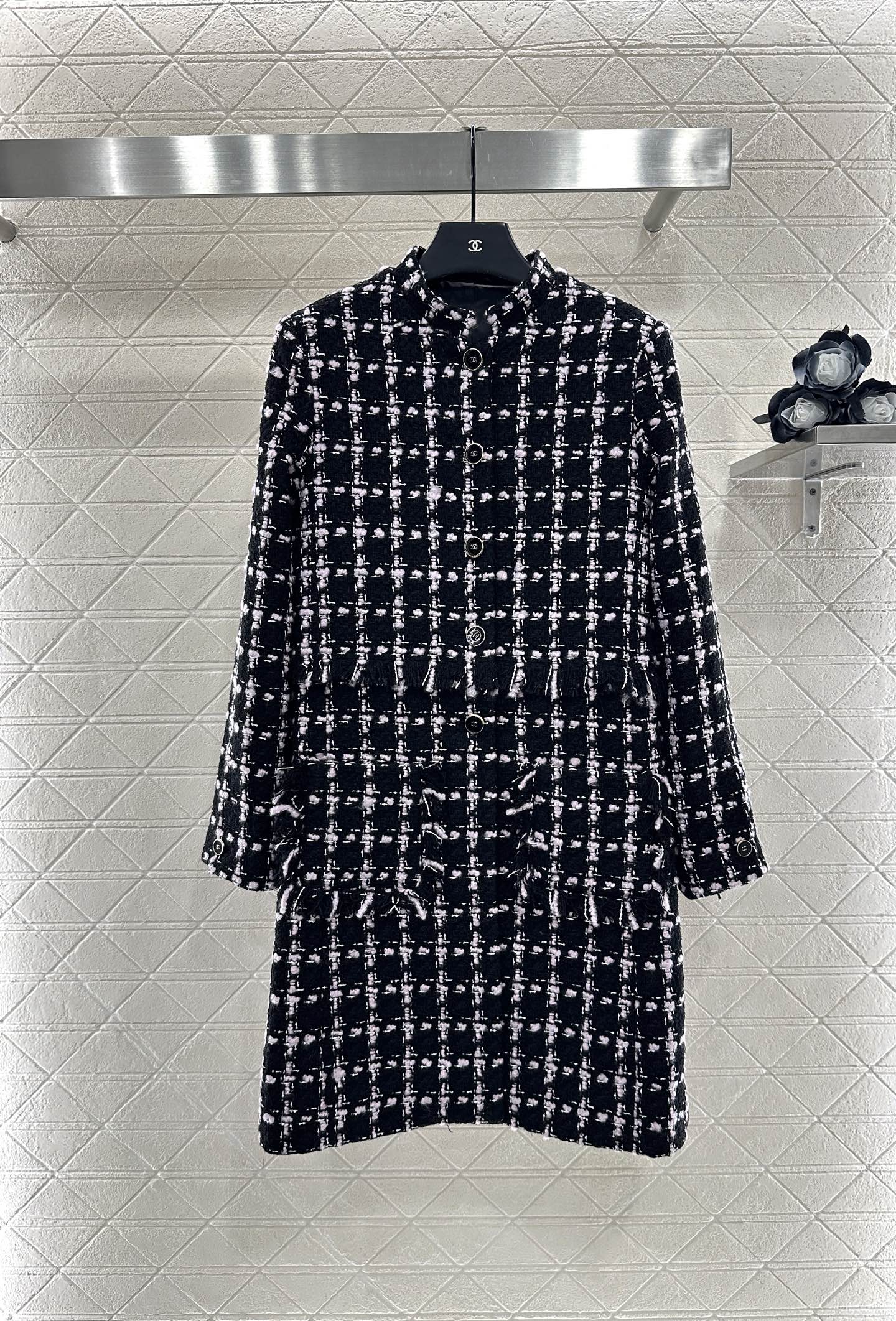 Elegante Chanel-Geïnspireerde Tweed Jasjurk - Tijdloze Klasse