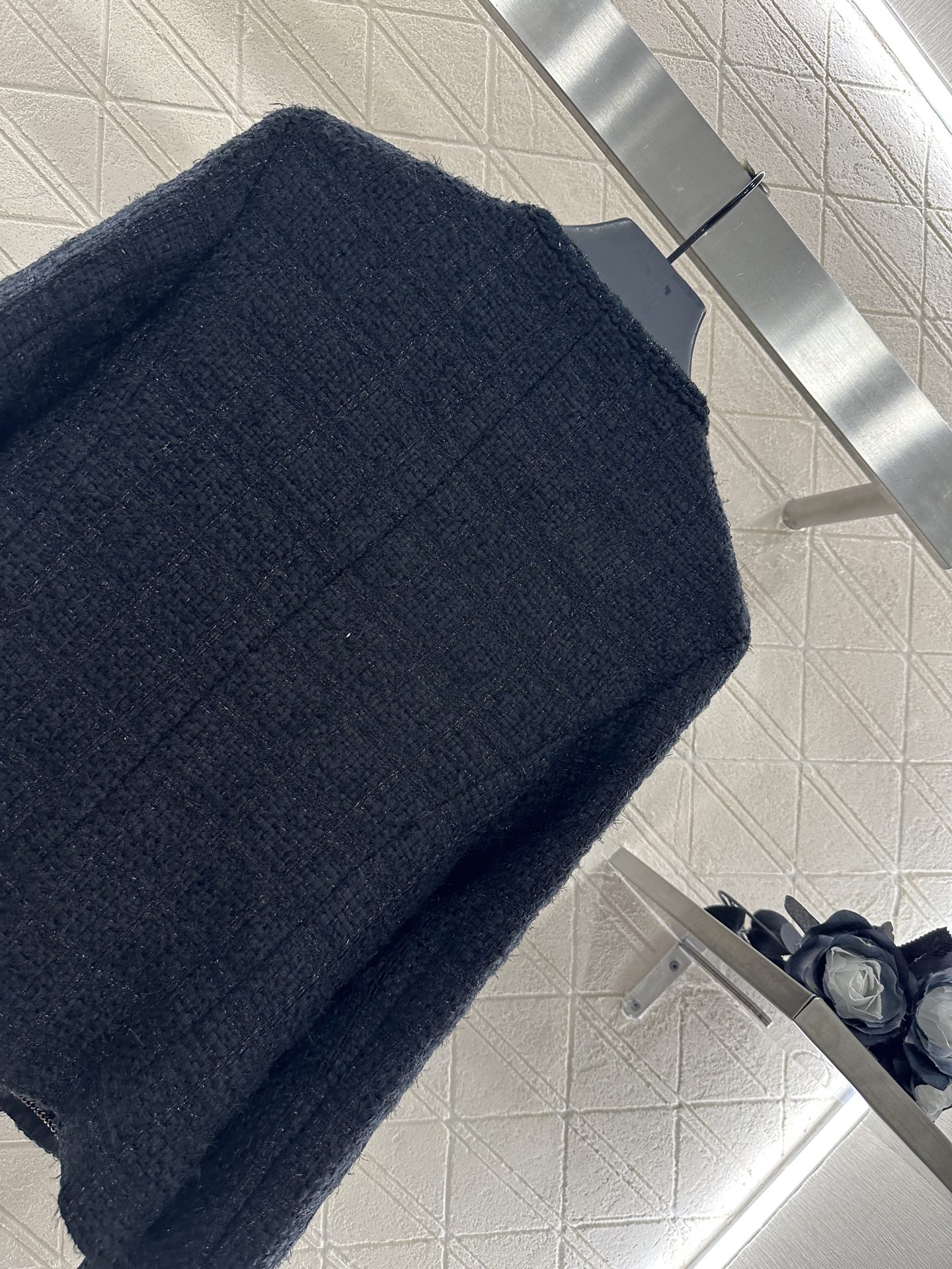 ♥Chane*♥2025新品上架 圆领银丝捆边编织洋装定制YB进口粗纺羊毛呢材质 质感高级 品相十足 小