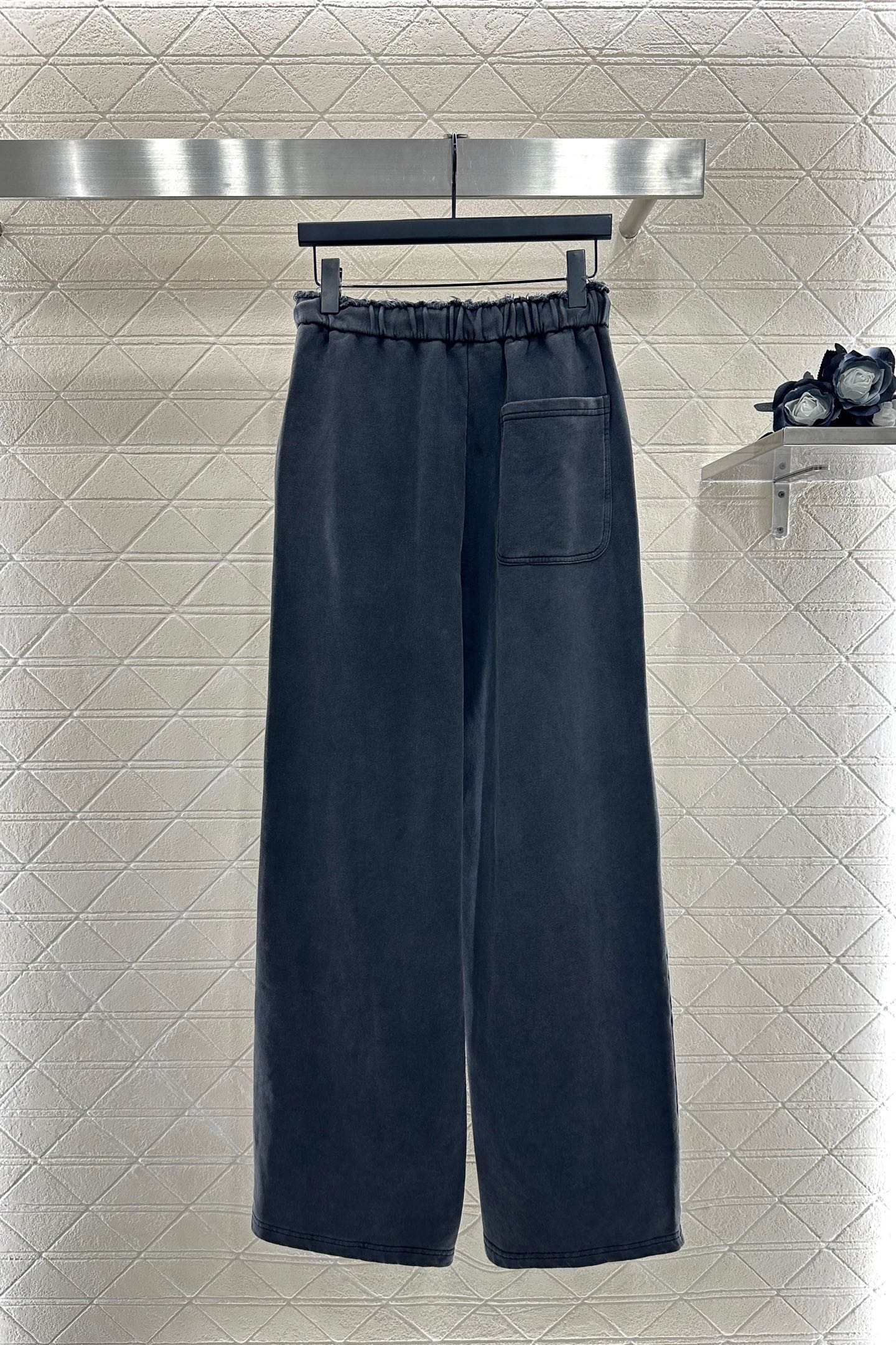 ♥Alexander wan*♥2025新品上架 抽绳牛仔阔腿长裤定制YB斜纹全棉材质 酵素水洗工艺 柔