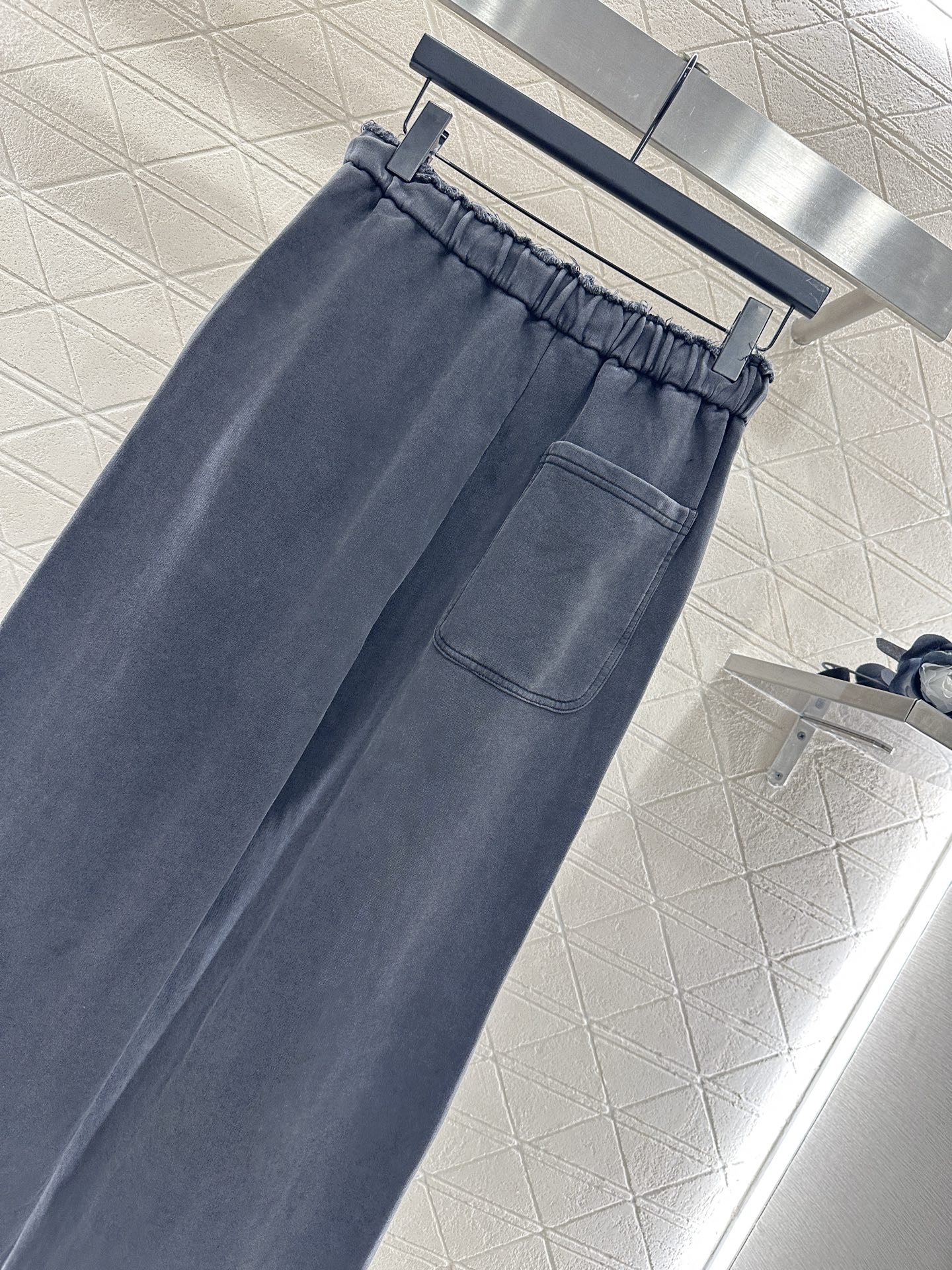 ♥Alexander wan*♥2025新品上架 抽绳牛仔阔腿长裤定制YB斜纹全棉材质 酵素水洗工艺 柔