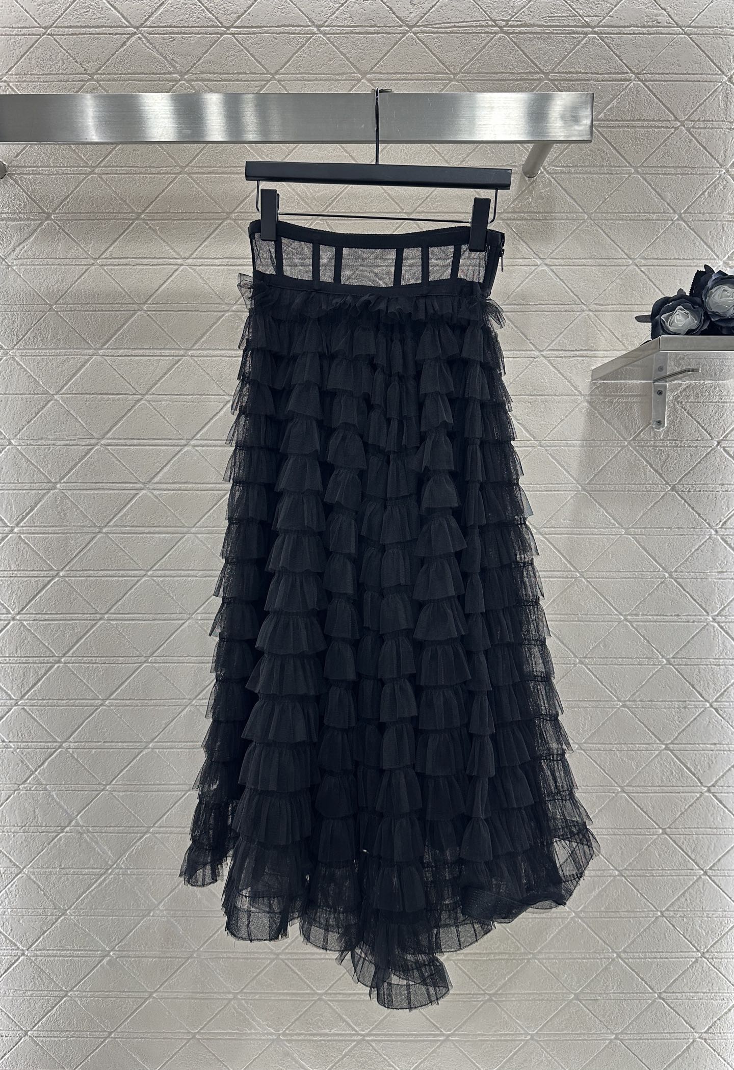 ♥Dio*♥2025新品上架高腰蛋糕多层真丝长款纱裙定制YB进口网纱材质 飘逸动人 亲肤透气 多层次长款