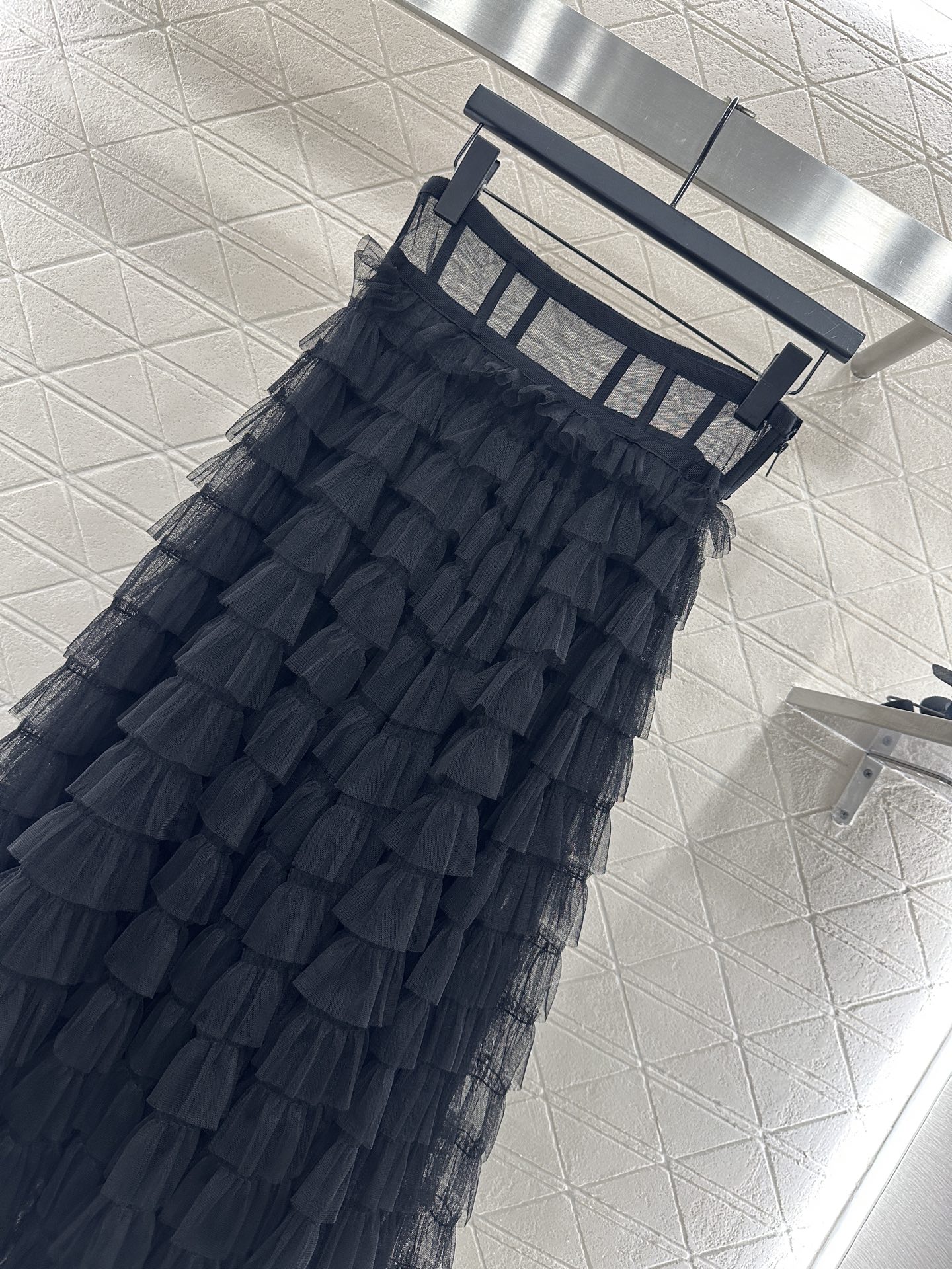 ♥Dio*♥2025新品上架高腰蛋糕多层真丝长款纱裙定制YB进口网纱材质 飘逸动人 亲肤透气 多层次长款