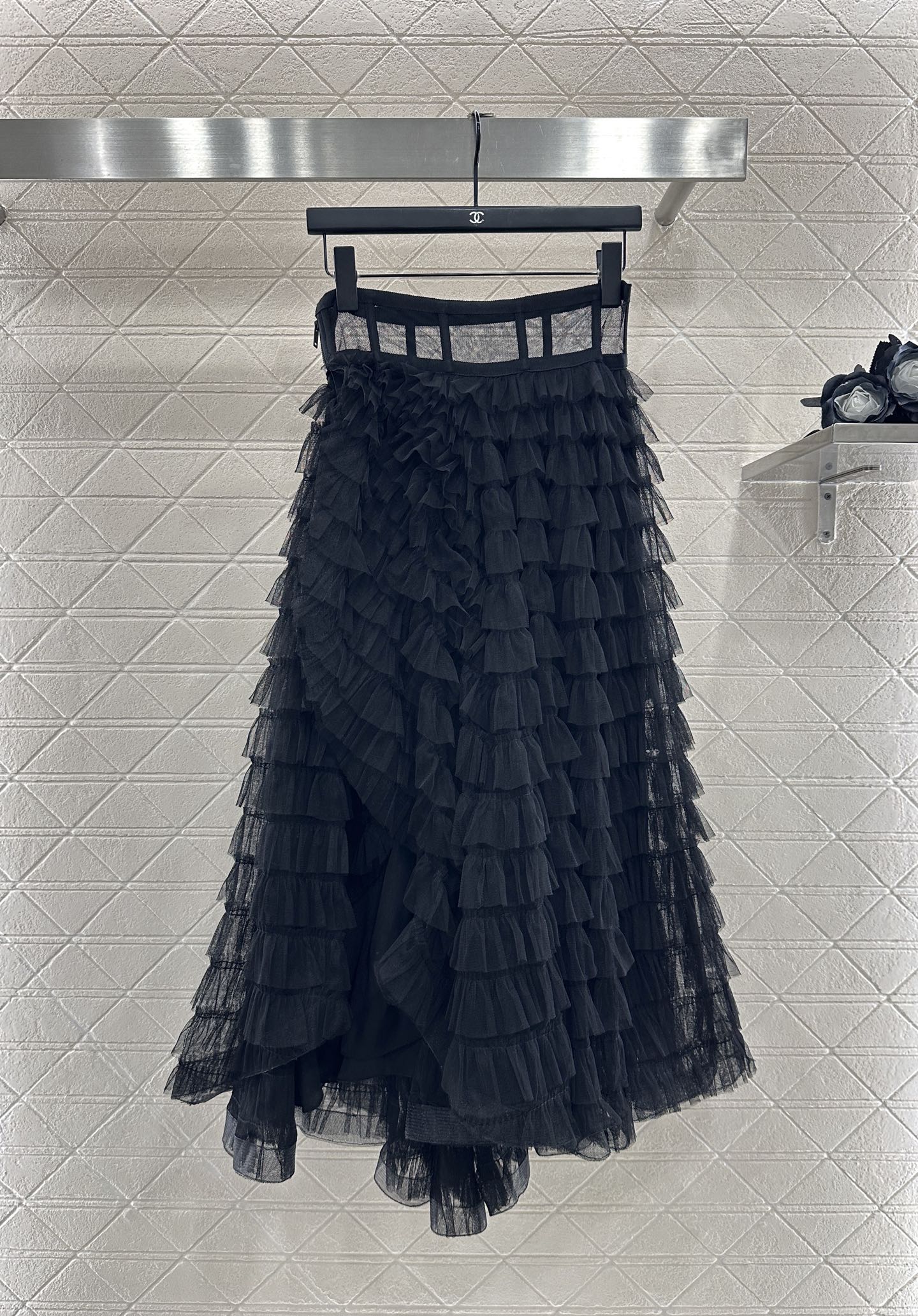 ♥Dio*♥2025新品上架高腰蛋糕多层真丝长款纱裙定制YB进口网纱材质 飘逸动人 亲肤透气 多层次长款