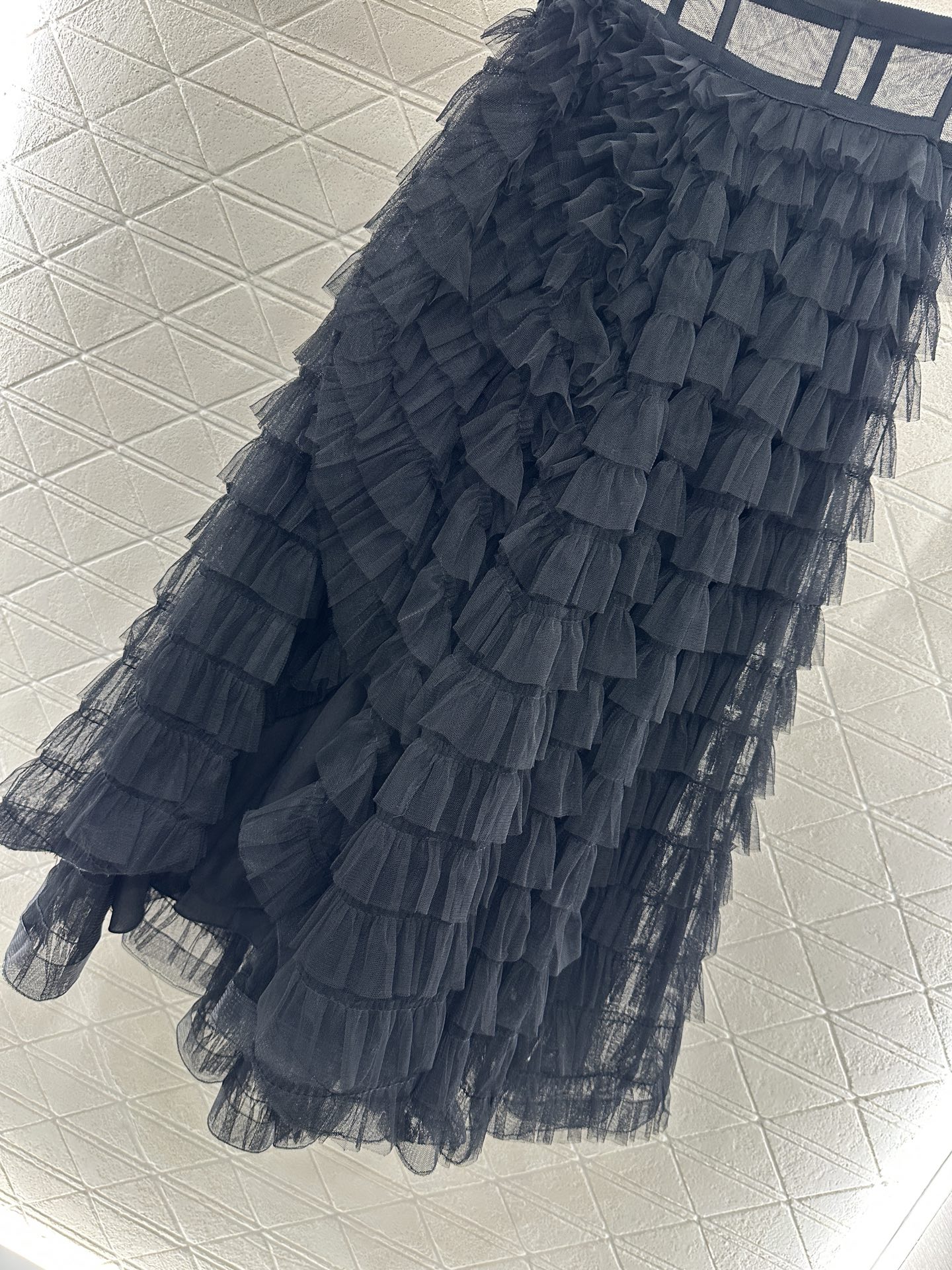 ♥Dio*♥2025新品上架高腰蛋糕多层真丝长款纱裙定制YB进口网纱材质 飘逸动人 亲肤透气 多层次长款